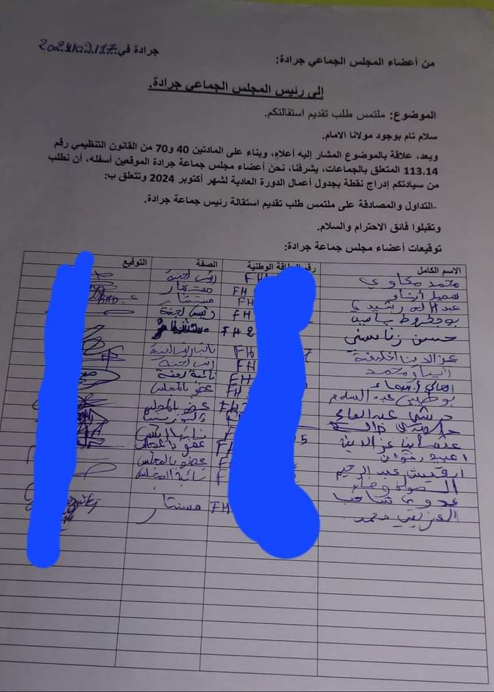 جرادة... الأغلبية تطالب بإستقالة رئيس الجماعة خلال الدورة العادية لأكتوبر 2 IMG 20240918 WA0026