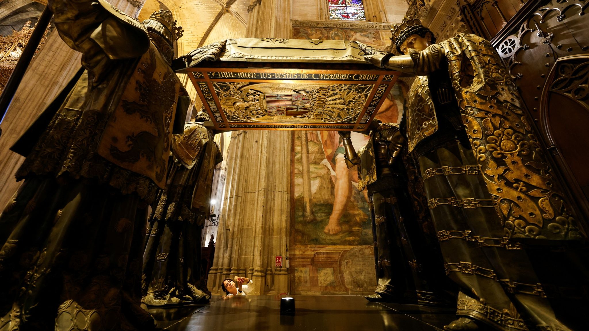 The tomb of Christopher Columbus in Seville Cathedral Pic Reuters full pic