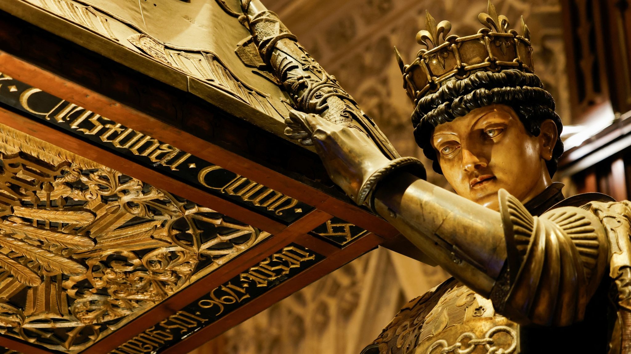 The tomb of Christopher Columbus in Seville Cathedral Pic Reuters