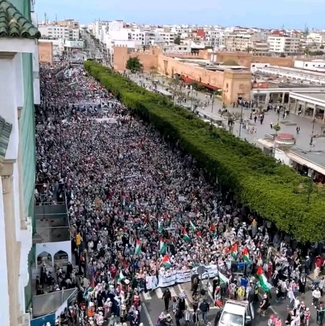 الرباط تحتفي بصوت التضامن... آلاف المغاربة يخرجون دعماً لفلسطين 3 1000074445